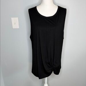 Black Sleeveless Knot Front Top size 16w